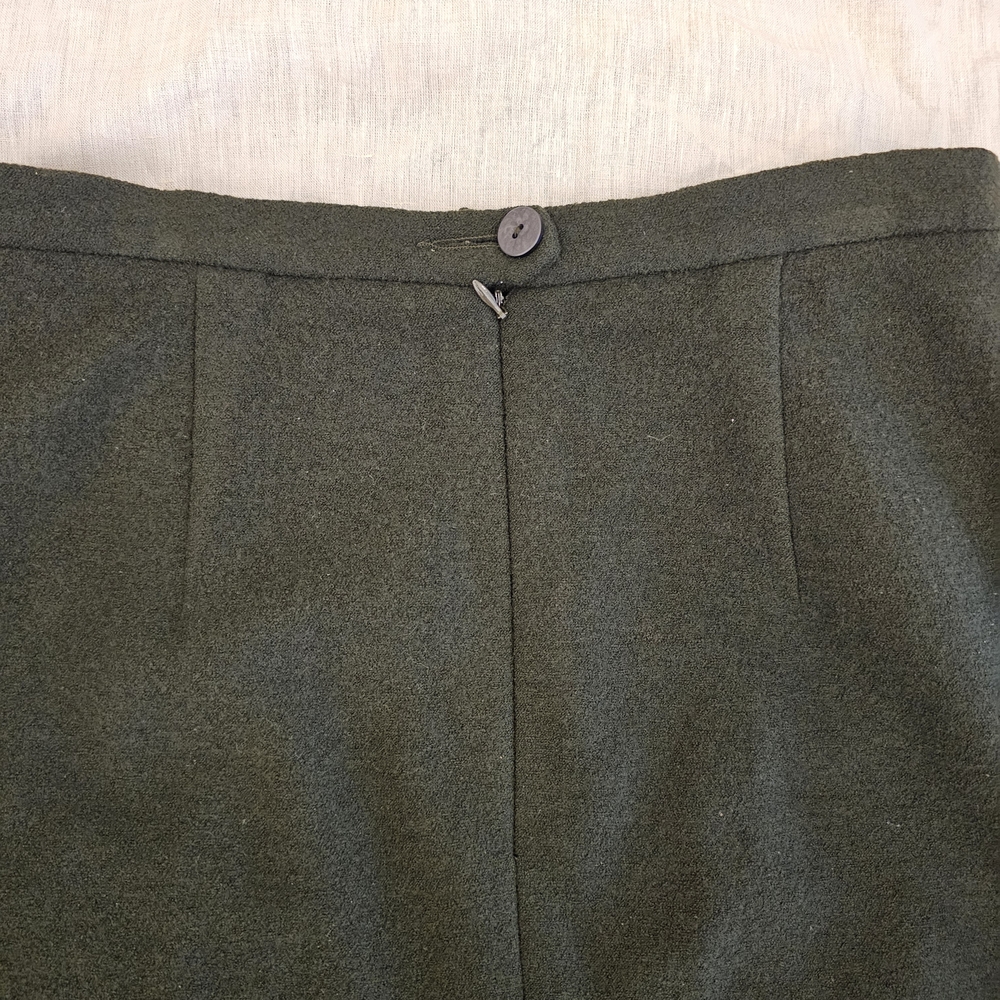 Geiger Collections 100% Wool Pencil‎ Skirt Made In Austria Forest Green - Picture 10 of 10